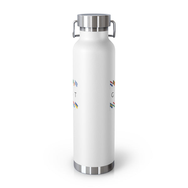 Gratitudist Travel-Inspired Insulated Water Bottle, 22oz Copper Bottle