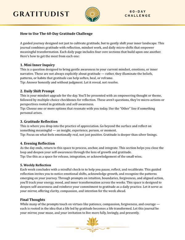 60-Day Gratitude Challenge - TOOLS FOR ALIGNED LIVING EDITION