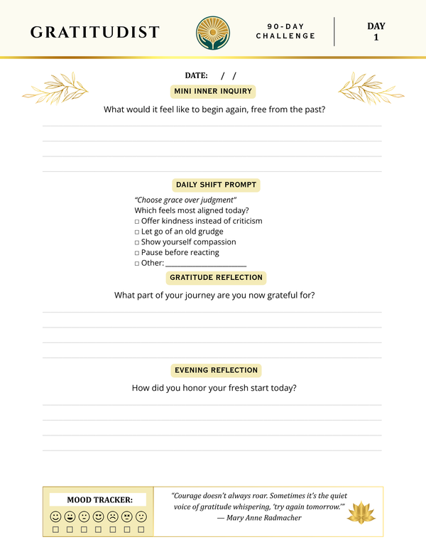 90-Day Gratitude Challenge - TOOLS FOR ALIGNED LIVING EDITION