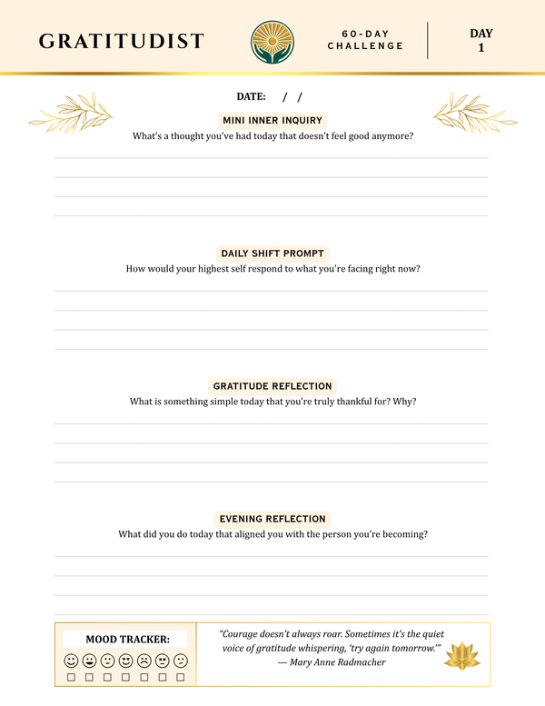 60-Day Gratitude Challenge - TOOLS FOR ALIGNED LIVING EDITION