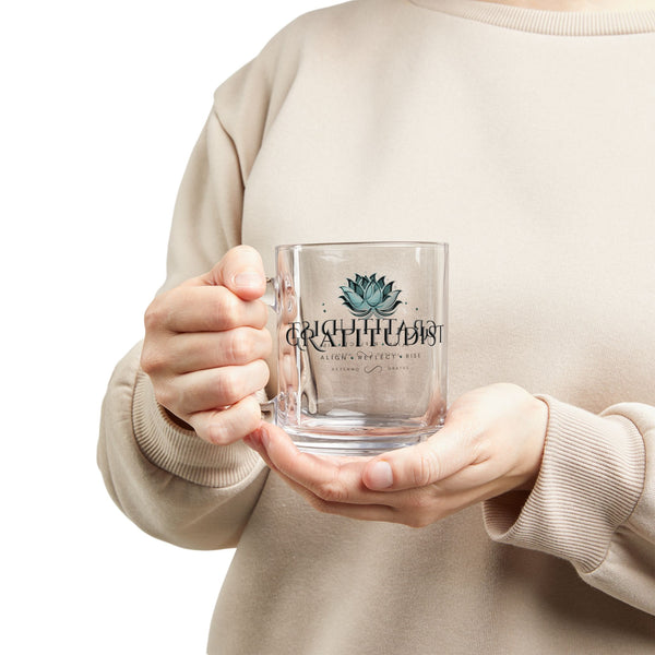 Gratitudist - Align Reflect Rise Glass Mug, 10oz
