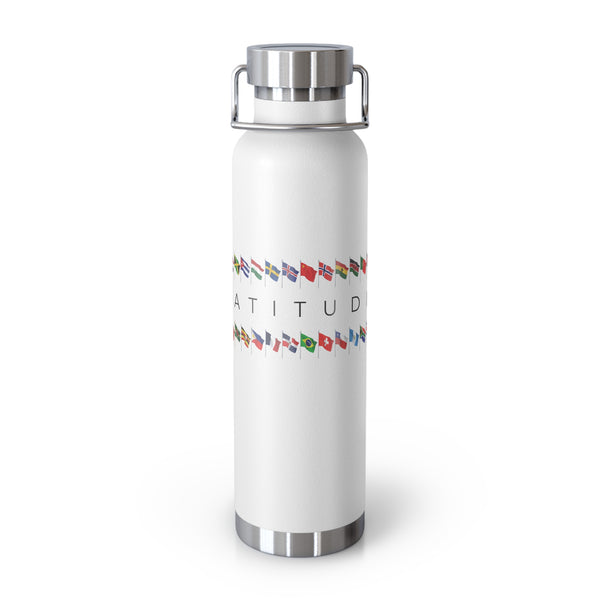 Gratitudist Travel-Inspired Insulated Water Bottle, 22oz Copper Bottle