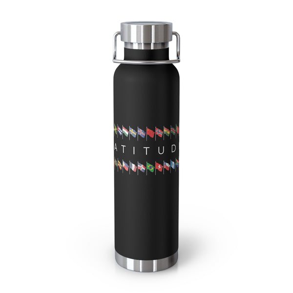 Gratitudist Travel-Inspired Insulated Water Bottle, 22oz Copper Bottle