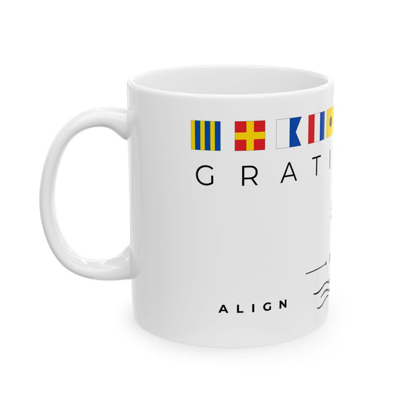 Nautical Flag Ceramic Mug - Align, Reflect Rise