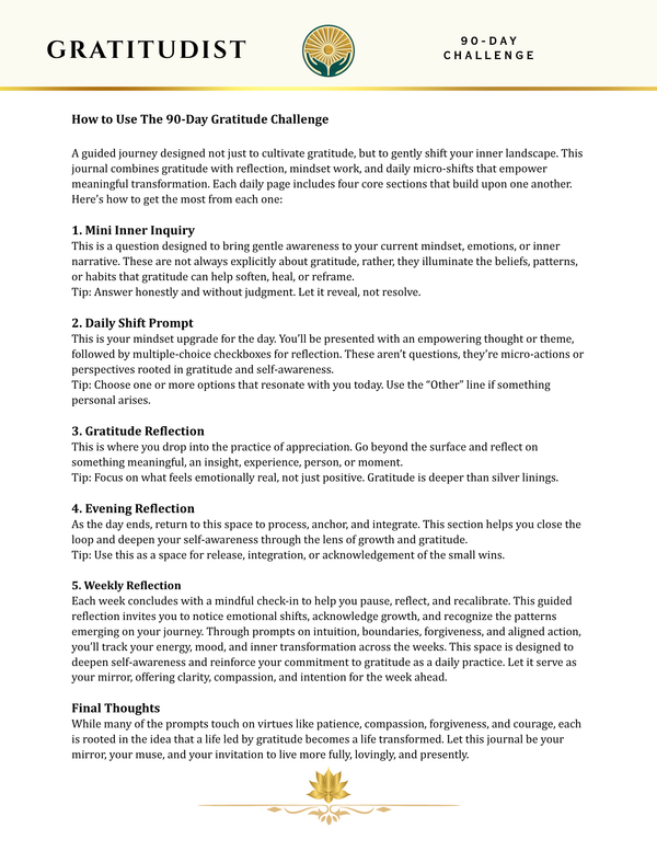 90-Day Gratitude Challenge - TOOLS FOR ALIGNED LIVING EDITION