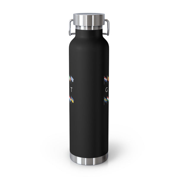 Gratitudist Travel-Inspired Insulated Water Bottle, 22oz Copper Bottle